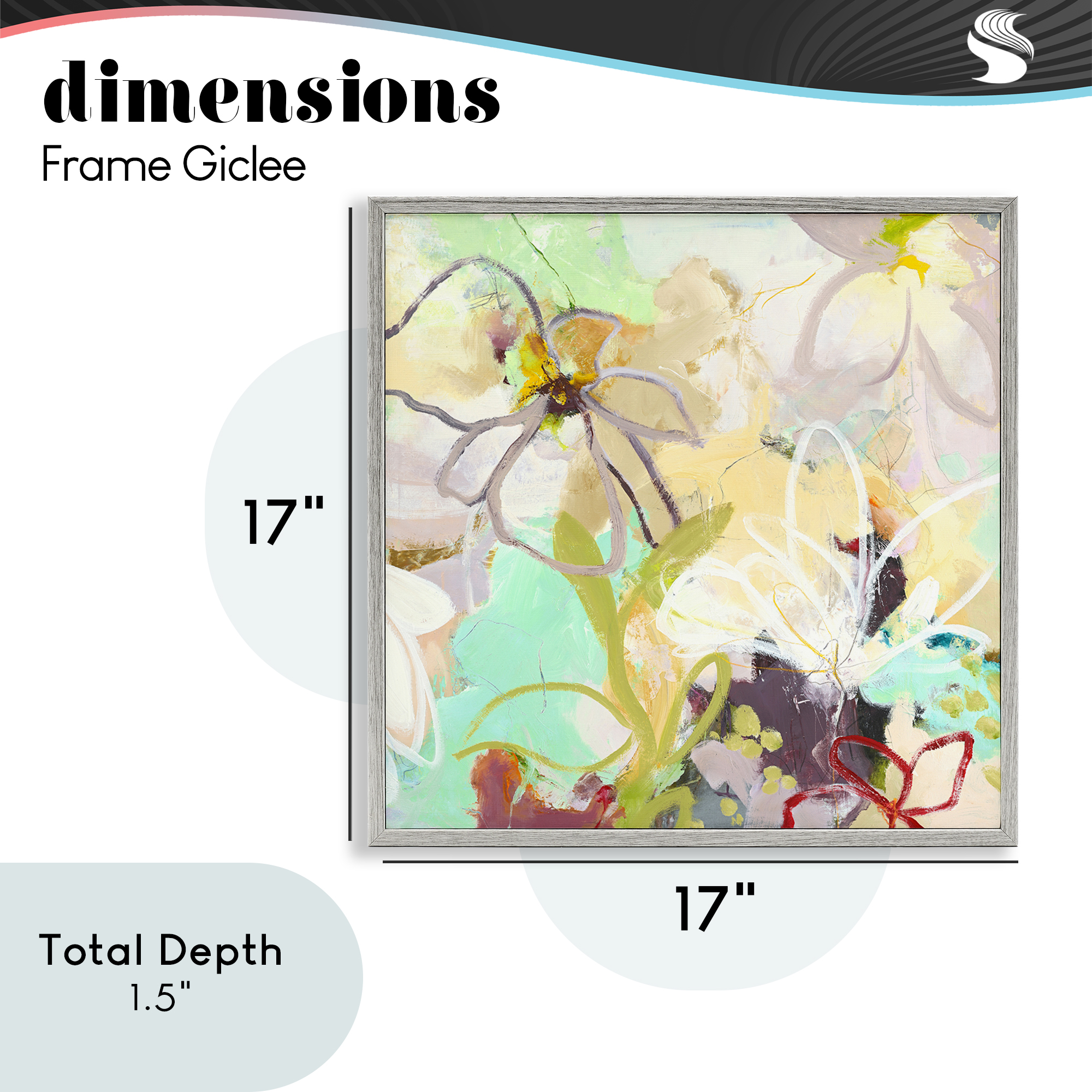 Last Days Of Spring Abstract Gray Framed Giclee Art, design by Design Fabrikken