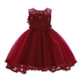 thumbnail image 6 of Gubotare Toddler Girls Dress Baby Girls Dress Ruffle Lace Backless Bowknot with Headwear Pageant Party Flower Wedding Dresses 6 12 Months (Watermelon Red,6-12 Months), 6 of 7