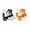 Cow ,Orange White, variant on Lovely Yellow Kitten Licking Hair Building Blocks MOC Set, 62pcs Mini Animal Tabletop Ornament Brick Present for Friends