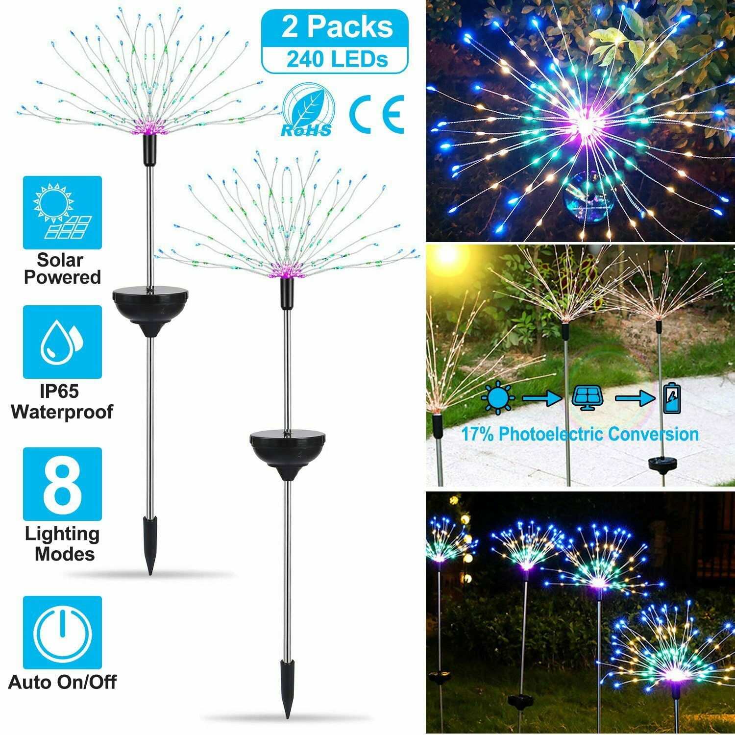 Solar Firework Light Outdoor Garden Decorative Solar Lights Stake