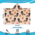 thumbnail image 2 of Dachshund Hotdog Fries Hooded Bath Towel，50"x30" for Ages 3 To 12 Kids, Quick Dry Lightweight Soft Microfiber Hood Beach Towel Cover Up for Kids, 2 of 7