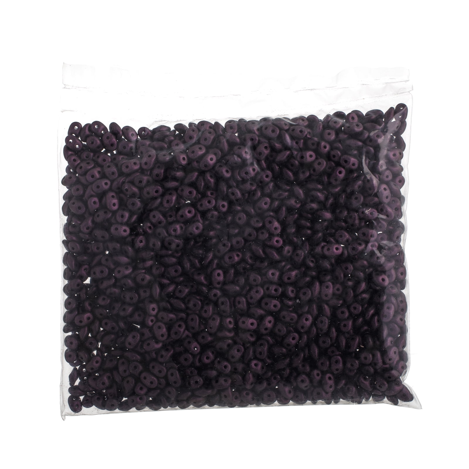 John Bead 100g Czech Glass Superduo 2-Hole Beads 2.5x5mm Jet Metallic Suede Dark Plum