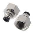 thumbnail image 1 of Conectores de aire de empuje únicos Bargains 15/64" adaptador recto de acoplador macho plástico metal 20 mm / 1/2" BSPT 2 piezas tono negro plateado, 1 of 7