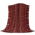 thumbnail image 6 of Red Boho Southwestern Blanket Soft Cozy Warm Throw Blanket for Couch, Plush Fuzzy Flannel Fleece Blankets for Sofa, Farmhouse Aztec Tribe Ethnic Motifs Bed Blankets Lightweight Gifts for Men, 40"x50", 6 of 9