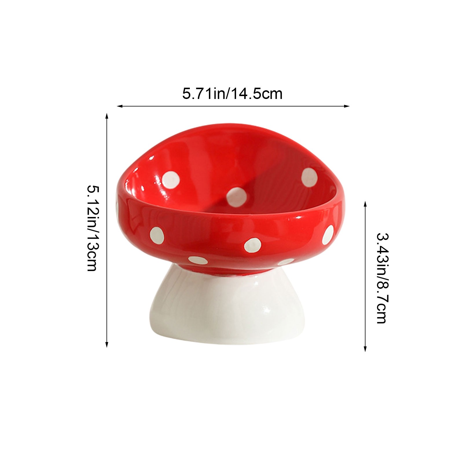 Fmbmuo Cat Bowls Elevated Tilted Lightweight Non-Slip Ceramics Dog Bowls, Whisker-Friendly Portable Modern Red Pet Bowls, Indoor/Outdoor Use