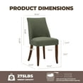 thumbnail image 3 of AFO Upholstered Dining Chair with Solid Wood Legs & Padded Seat, Wood Mid Century Side Chair for Kitchen Desk, Dining Room and Restaurant, Set of 6, Green, 3 of 10