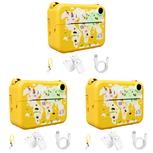 Cámara Digital para Fotografía Impresión Instantánea Con 3 Rollos Papel () Amarillo
