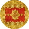 thumbnail image 1 of Ahgly Company Machine Washable Indoor Round Persian Yellow Traditional Area Rugs, 3' Round, 1 of 4