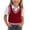 Red, variant on Girls Cable Knit Vest V Neck Striped Trim Preppy School Uniform Sleeveless Sweater for Kids Red Size 11