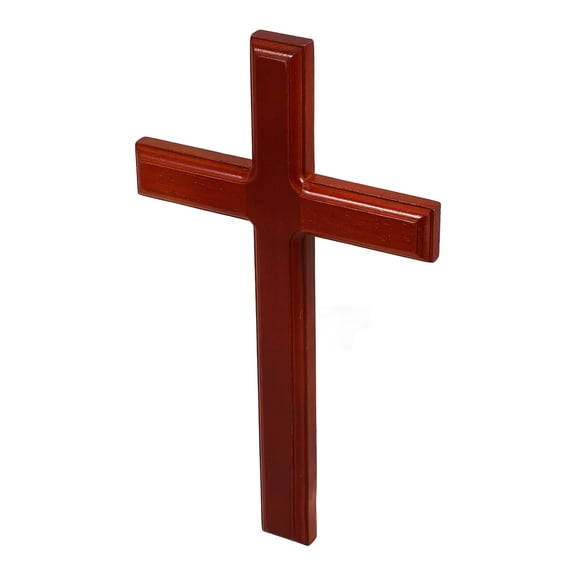 STRANDCHIC Dark Red Wooden Cross Wall Decor with Finish, Easy to and Store, Home Decoration