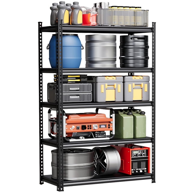 AKDSteel 3/5-Tier Heavy Duty Metal Shelving Unit, Adjustable Garage Storage Rack, Powder-Coated Steel, 770 lbs Per Shelf