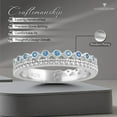 thumbnail image 4 of SilverCloseOut White Gold Over Sterling Silver Thin Double Row Blue Cz Eternity Band, 4 of 8