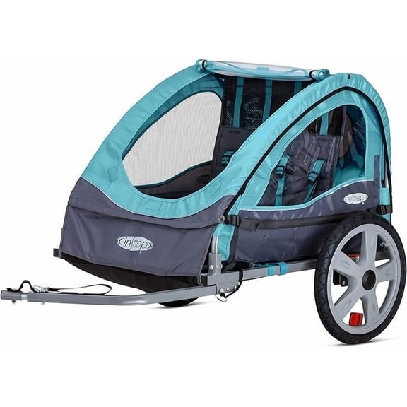 Instep Take 2 Bike Trailer for Kids Double Seat with Bug Screen Weather Shield