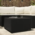 thumbnail image 1 of vidaXL Square Garden Coffee Table Black 50x50x30 cm Poly Rattan, 1 of 4