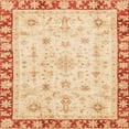 thumbnail image 1 of Ahgly Company Machine Washable Indoor Square Abstract Brown Gold Area Rugs, 3' Square, 1 of 7