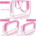 thumbnail image 6 of Minzimin Clear Makeup Bags, TSA Approved 6 Pcs Cosmetic Makeup Bags Set Clear PVC with Zipper Handle Portable Travel Luggage Pouch Airport Airline Vacation Organization, 6 of 9