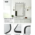 thumbnail image 5 of 24x36 Inch Black Metal Framed Bathroom Mirror – Stylish Rounded Rectangle Vanity Mirror, 5 of 8