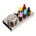 thumbnail image 3 of Juego de 6 frascos cuentagotas ámbar con soporte de vidrio de 10 ml, a prueba de fugas para líquidos, aceites esenciales y perfumes., 3 of 14