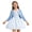 Blue#9527, variant on BOOMNY Girls 2 Peice Outfit Set Summer Clothes Set for Girls Long Sleeve Butterfly Graphic Pleated Dress Cardigan Tops Cozy Kids Dailywear