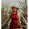 thumbnail image 3 of Sombrero de paja de verano plegable UPF50 para mujer, sombrero de playa para el sol Fedora de ala ancha Rojo Verde, 3 of 5