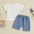thumbnail image 3 of Bagilaanoe 2pcs Newborn Baby Boy Shorts Set Short Sleeve Letter Print T Shirt Tops + Shorts 3M 6M 12M 18M 24M Infant Casual Summer Clothes, 3 of 8