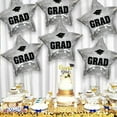 thumbnail image 2 of PMU Grad Congrats Star 18in Mylar Balloon Platinum Pkg/5, 2 of 7