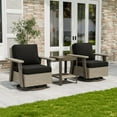thumbnail image 2 of COOS BAY Rustic Hideaway Outdoor Swivel Rocker Patio Chair and Table Set, 4-Piece Wicker Bistro Set with Cushions, Beige/Black, 2 of 9