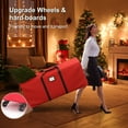 thumbnail image 5 of 9ft Christmas Tree Bag with Wheels, 600D Oxford Waterproof Rolling Christmas Tree Storage bag, Anti-Tear -Red, 5 of 8
