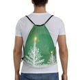 thumbnail image 2 of Easygdp Christmas Green Drawstring Backpack, Beach Sackpack, Travel Sackpack Lightweight for Sports, Gym, Travel, Swimming - Medium, 2 of 9