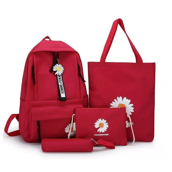Conjunto de mochilas de lona CUTE Daisy de 4 piezas de moda.