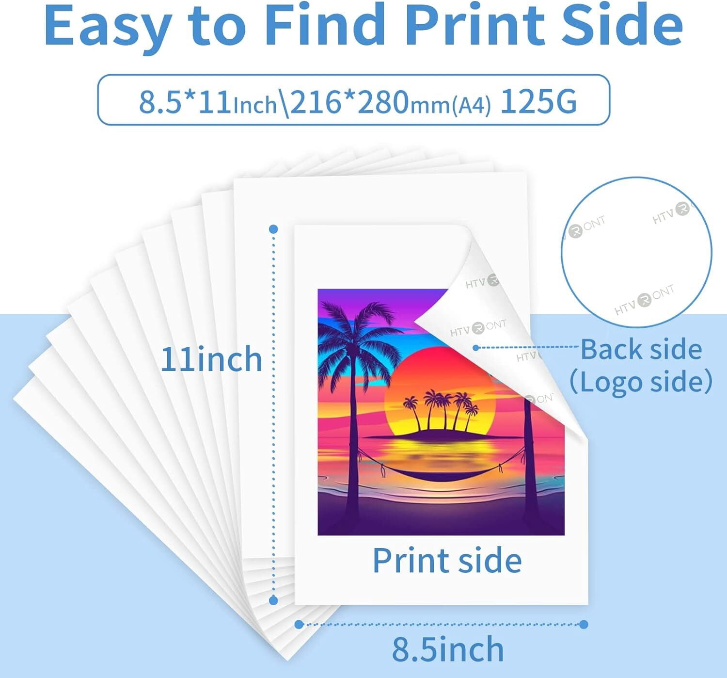 HTVRONT Sublimation Paper 8.5 x 11 Inch - 120 Sheets Easy to Transfer Sublimation Paper for T-shirts, Tumblers, Mugs (A4)