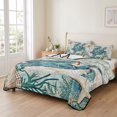 thumbnail image 2 of Twin Quilt Set 68''x86'', Teal Coastal Turtle Lightweight Summer Bedspread Coverlet Set with 2 Pillow Shams, Vintage Summer Beach Nautical Coral Breathable All Season Quilt Bedding for Dorm/Bedroom, 2 of 9