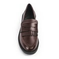 thumbnail image 4 of kkdom Loafer for Women Slip On Leahter Comfort Flat Tassel Shoes Brown Size 9.5, 4 of 6