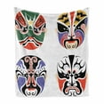 thumbnail image 1 of Kabuki Soft Flannel Fleece Throw Blanket, Traditional Chinese Cultural Opera Composition Art Theme, Cozy Plush for Indoor and Outdoor Use, 60" x 80", Multicolor, by Ambesonne, 1 of 6