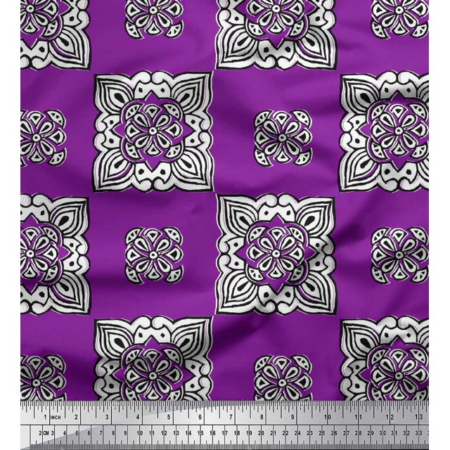 Soimoi Tissu en Poly Georgette Imprimé Floral au Mètre 52 Pouces de Large