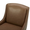 thumbnail image 4 of CHITA 26 in Swivel Upholstered Faux Leather Barstool Set of 2 for Kitchen Island, Full Back&Wood Legs, Saddle Brown, 4 of 13