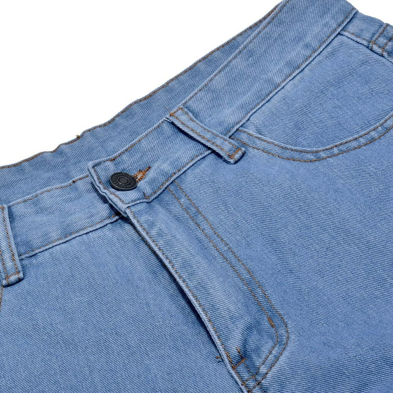 Huesdet Womens Jeans Baggy Stretchy High Waisted Denim Wide