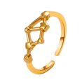 thumbnail image 1 of Anillo de estudiante con acabado galvanizado, diseño de apertura ajustable, símbolo de estrella, anillo a juego para pareja, joyería de aleación, regalo, 1 of 8