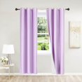 thumbnail image 3 of 1 Pair Lilac Lavender Light Purple Noa 84" Length Insulated Lined 100% Heavy Thick Blackout Silver Grommet Window Curtain Panels Drapes Not See Through Energey Saving, 3 of 5