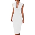 thumbnail image 2 of QUNYINEY White Women Wedding Guest Dress Party Elegant Midi Sleeveless Dresses Bodycon Formal Slim Fit Dresses, 2 of 5