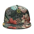 thumbnail image 2 of Country Floral Snapback Hat, Adjustable Flat Bill Cap, Rustic Farmhouse Design, Unisex Outdoor & Streetwear, 2 of 8