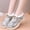 Gray, variant on Women's Winter Boots Fuzzy Slip-On Plush Lined Comfort Shoes Canvas Upper Warm House Shoes for Indoor Outdoor Use