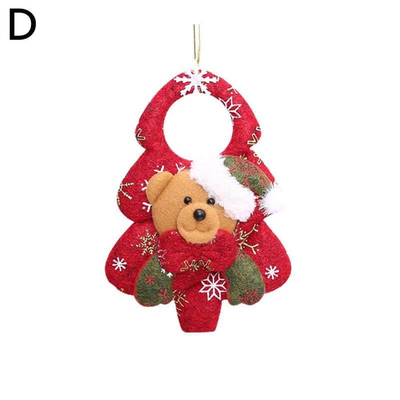 Home Christmas Decorations Cute Santa Bear Doll Hanging Ornaments