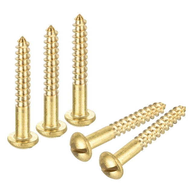 Wood Screws M3 x 20mm Slotted Round Head Copper Self-Tapping Screw 200 Pcs
