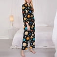 thumbnail image 2 of Bingfone Womens Pajama Sets Planets In Deep Space Print,Long Sleeve Loungewear Pajamas Set-X-Large, 2 of 8