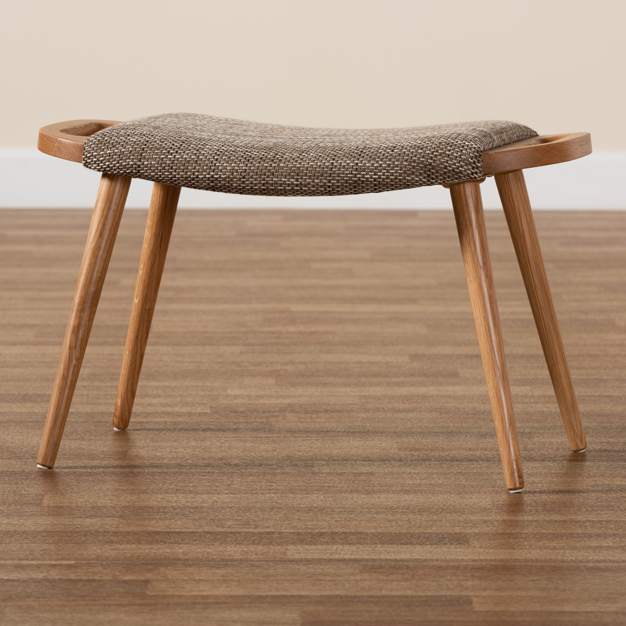 Baxton Studio Banner Upholstered Bench, Light Brown
