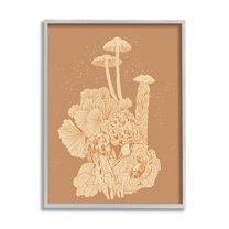 Stupell Industries Woodland Nature Varied Mushrooms Botanical & Floral Painting Gray Framed Art Print Wall Art
