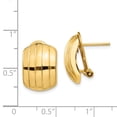 thumbnail image 3 of Real 14kt Yellow Gold Polished Ribbed Omega Back Post Earrings; for Adults and Teens; for Women and Men, 3 of 3