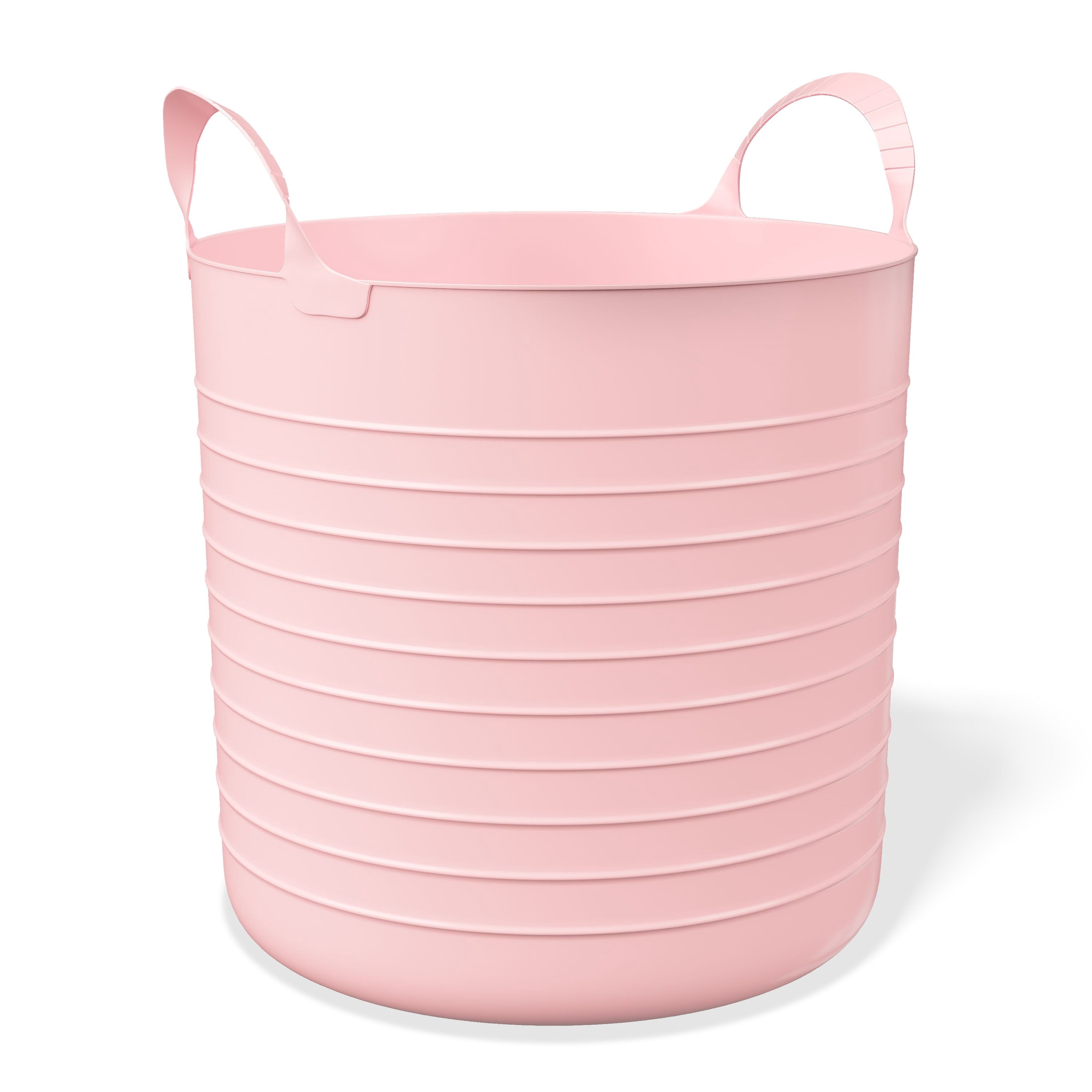 Mainstays Kids 10 Gallon Large Plastic Pink Flex Storage Baskets, 4 Pack