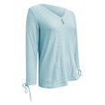 thumbnail image 4 of Endives Women's Shirts V Neck Long Sleeved Shirt Top Loose Dress Casual White Shirt Plus Size, 4 of 6